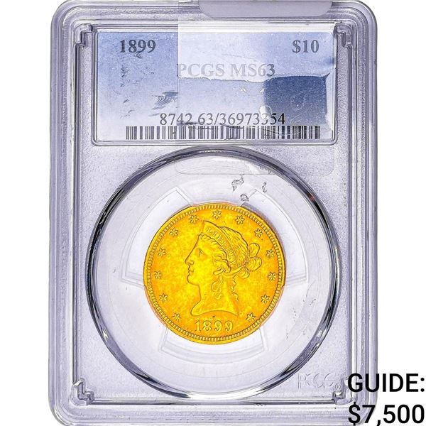 1899 $10 Gold Eagle PCGS MS63