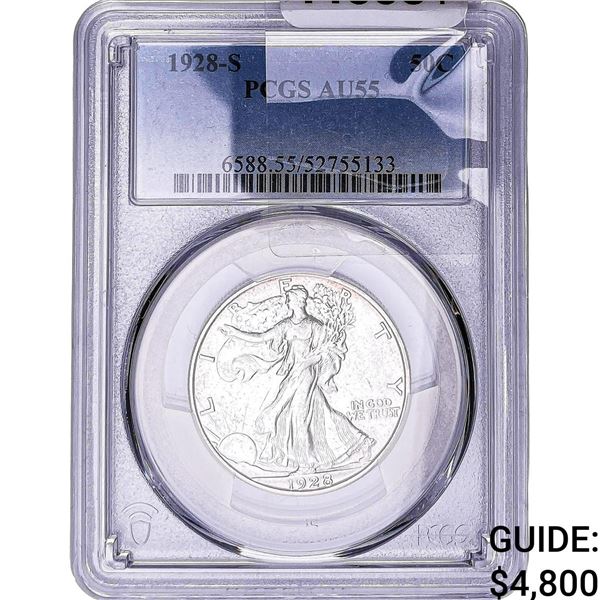 1928-S Walking Liberty Half Dollar PCGS AU55