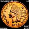 Image 1 : 1869/69 RPD FS-303, S-3 Indian Head Cent CHOICE BU
