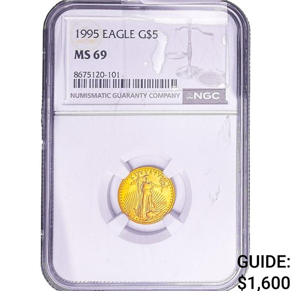 1995 1/10oz $5 Gold Eagle NGC MS69
