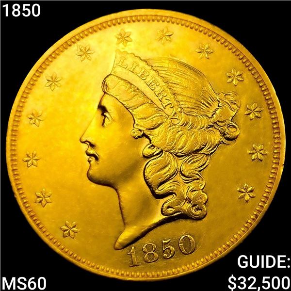 1850 $20 Gold Double Eagle UNCIRCULATED