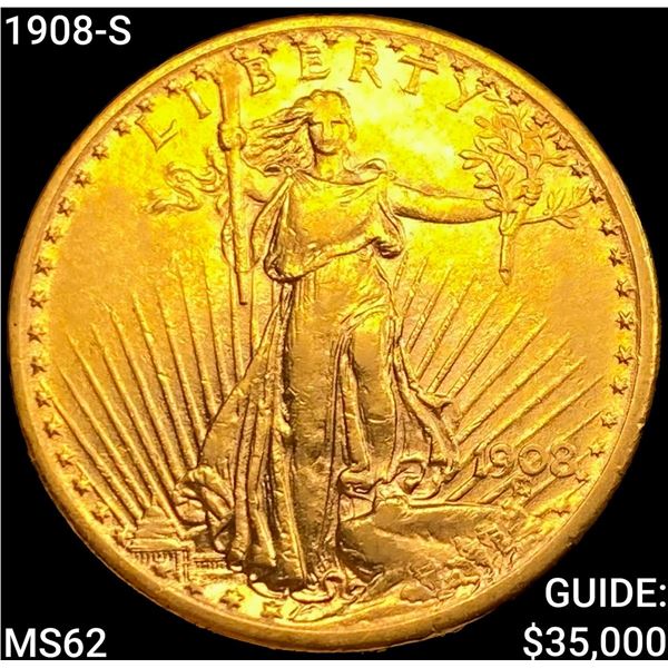1908-S $20 Gold Double Eagle UNCIRCULATED