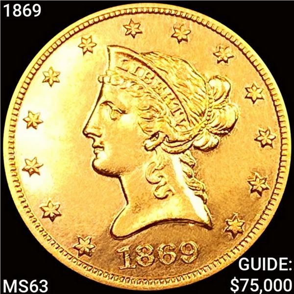1869 $10 Gold Eagle CHOICE BU