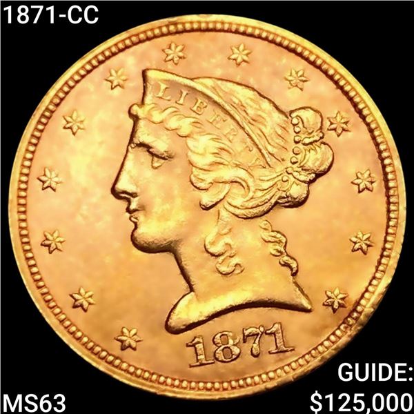 1871-CC $5 Gold Half Eagle CHOICE BU