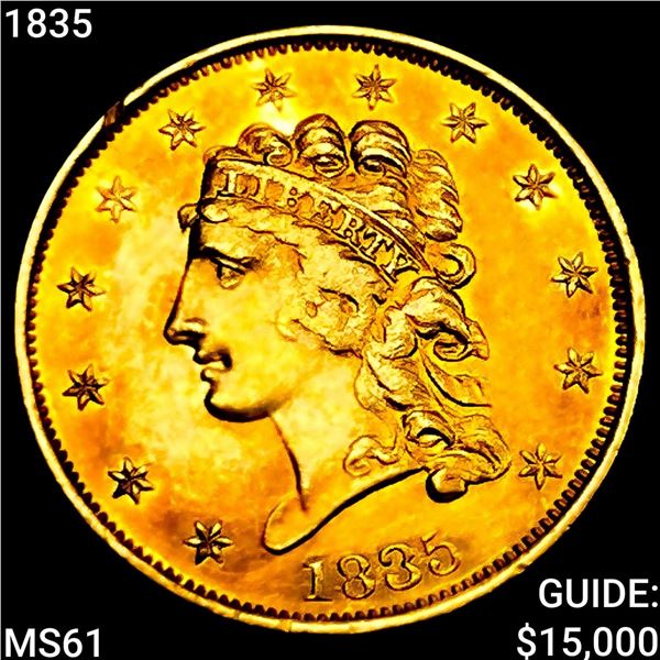 1835 $2.50 Gold Quarter Eagle UNCIRCULATED