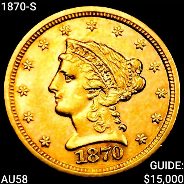 1870-S $2.50 Gold Quarter Eagle CHOICE AU