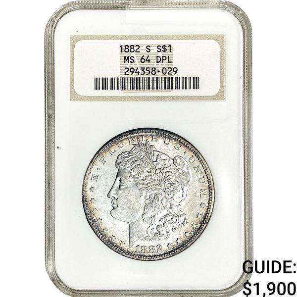 1882 Morgan Silver Dollar NGC MS64 PL