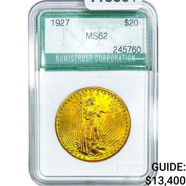 1927 $20 Gold Double Eagle NTC MS62