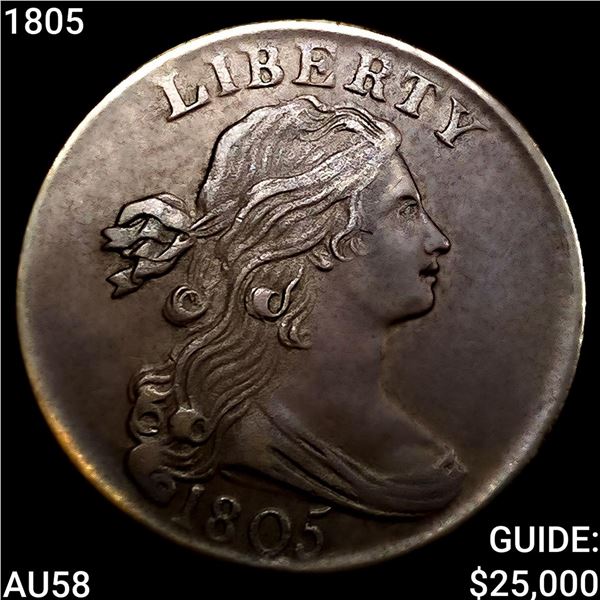 1805 Draped Bust Large Cent CHOICE AU