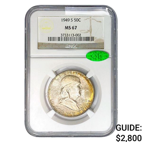 1949-S CAC Franklin Half Dollar NGC MS67