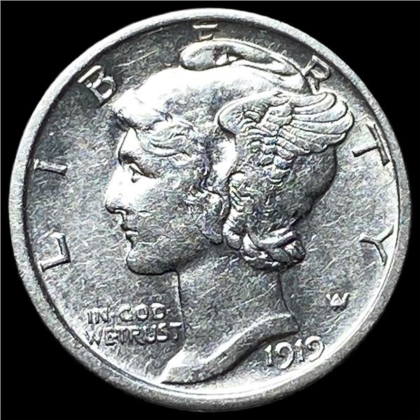 1919-D Silver Mercury Dime CLOSELY  UNCIRCULATED