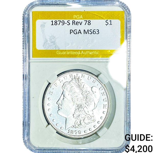 1879-S Rev 78 Morgan Silver Dollar PGA MS63