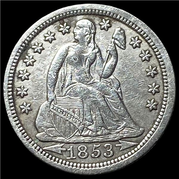 1853 Arrows Seated Liberty Dime CLOSELY  UNCIRCULATED