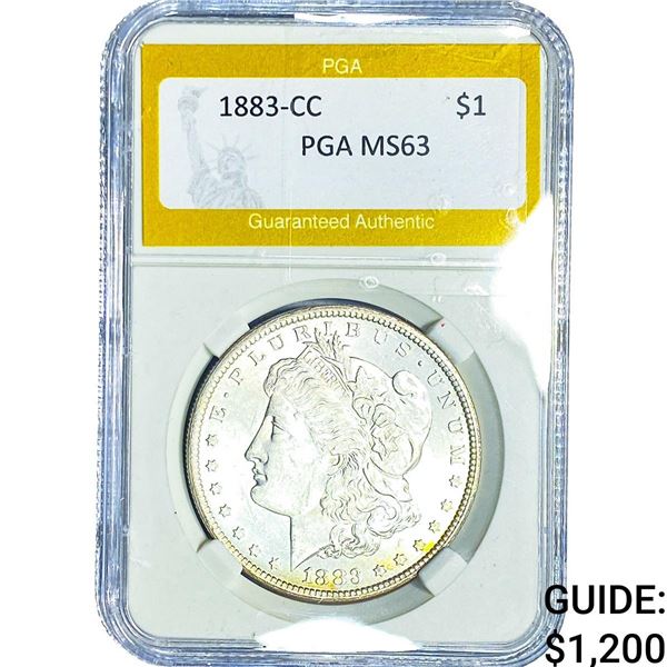 1883-CC Morgan Silver Dollar PGA MS63