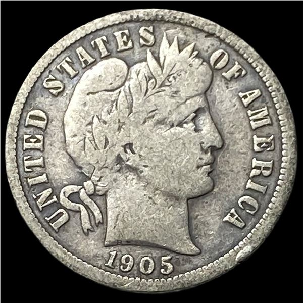 1905-S Silver Barber Dime NEARLY UNCIRCULATED