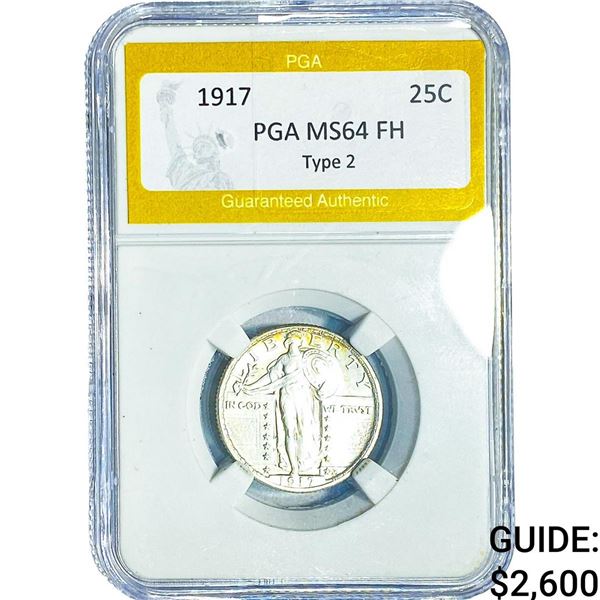 1917 Standing Liberty Quarter PGA MS64 FH  Type 2