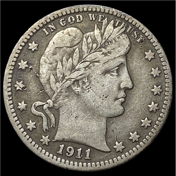 1911-D Silver Barber Quarter LIGHTLY  CIRCULATED