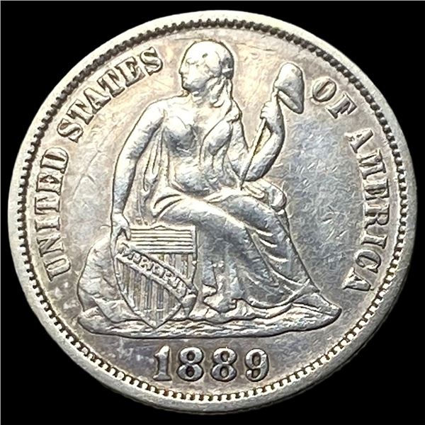 1889 Silver Seated Liberty Dime NEARLY  UNCIRCULATED