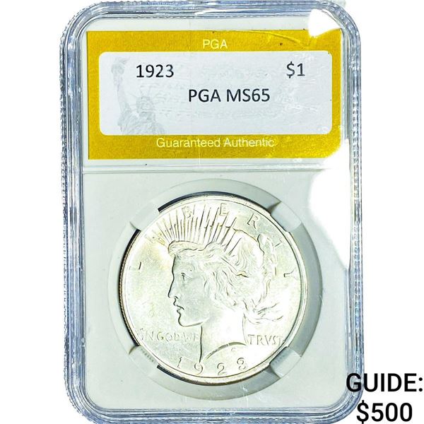 1923 Silver Peace Dollar PGA MS65