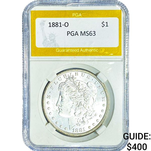 1881-O Morgan Silver Dollar PGA MS63