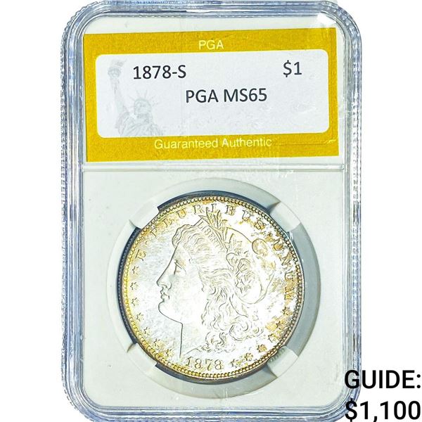 1878-S Morgan Silver Dollar PGA MS65