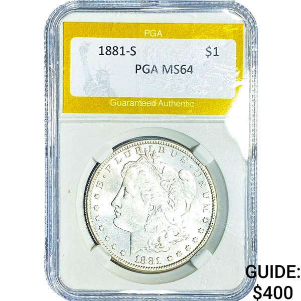 1881-S Morgan Silver Dollar PGA MS64