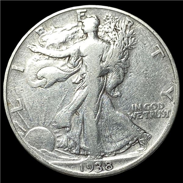 1938-D Silver Walking Liberty Half Dollar  LIGHTLY CIRCULATED