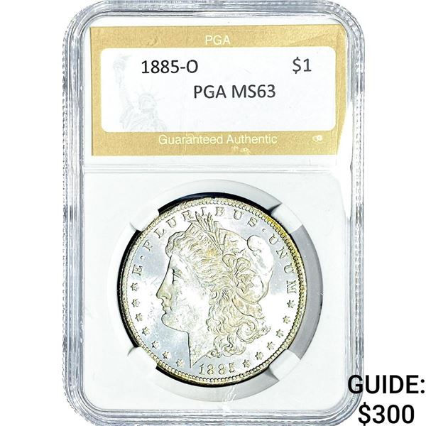 1885-O Morgan Silver Dollar PGA MS63