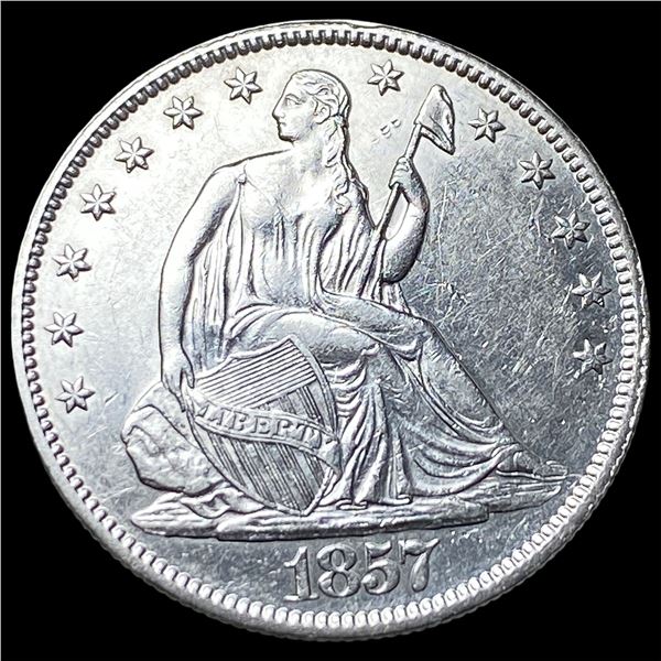 1857 Silver Seated Liberty Half Dollar  CLOSELY UNCIRCULATED