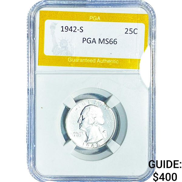 1942-S Washington Silver Quarter PGA MS66