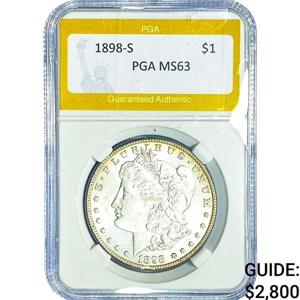 1898-S Morgan Silver Dollar PGA MS63
