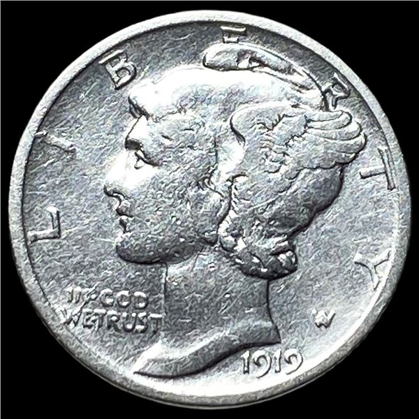 1919-D Silver Mercury Dime NEARLY  UNCIRCULATED