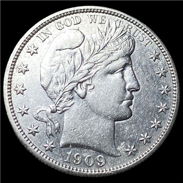 1909 Silver Barber Half Dollar CLOSELY  UNCIRCULATED