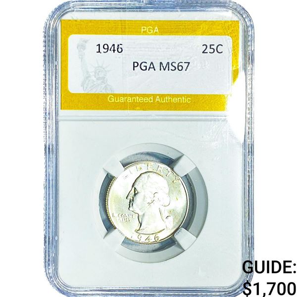 1946 Washington Silver Quarter PGA MS67