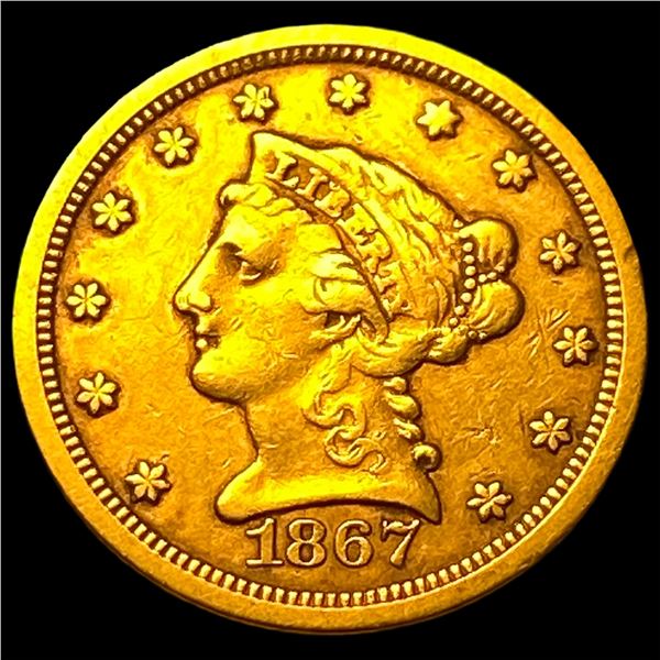 1867-S Gold $2.50 Liberty Head Quarter Eagle  CLOSELY UNCIRCULATED