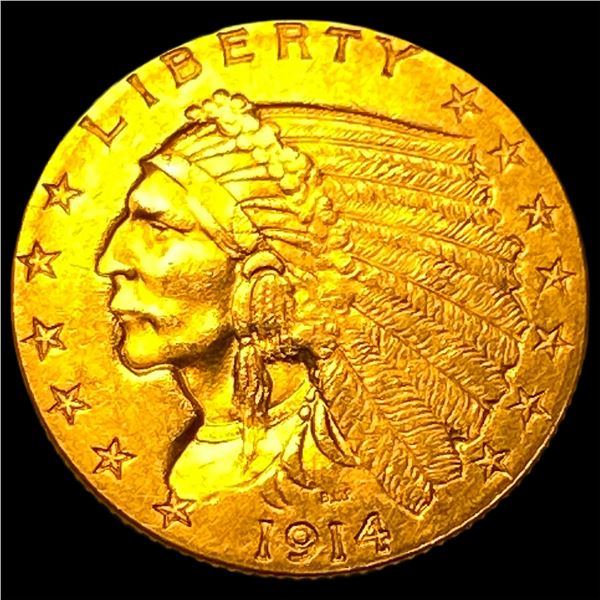 1914 Gold $2.5 Indian Head Quarter Eagle  UNCIRCULATED