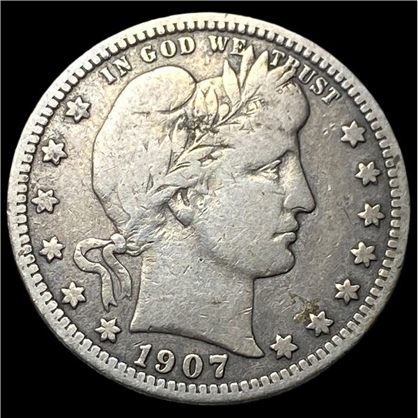 1907-S Silver Barber Quarter NEARLY  UNCIRCULATED