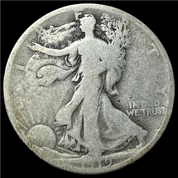 1919-D Silver Walking Liberty Half Dollar   NICELY CIRCULATED