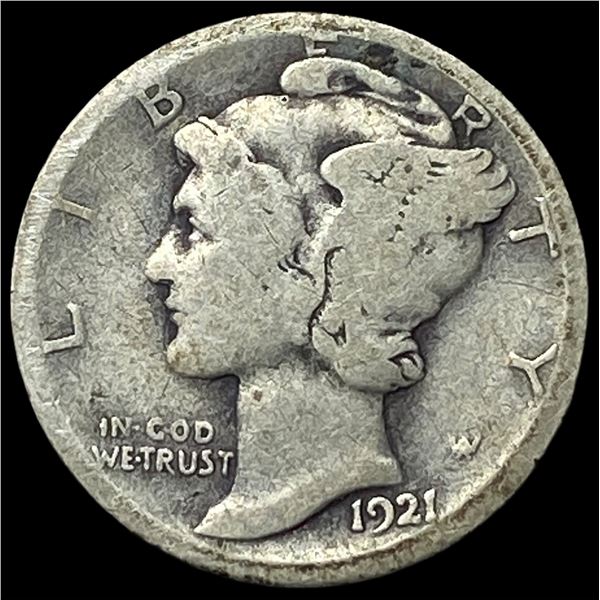 1921-D Silver Mercury Dime NICELY CIRCULATED