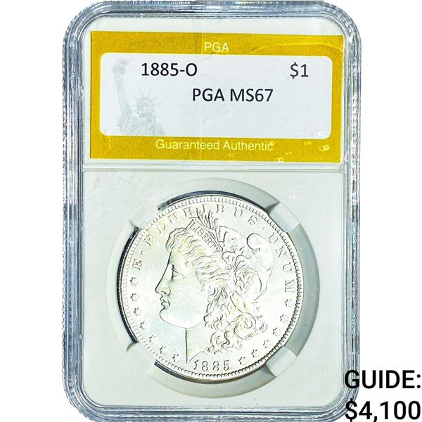 1885-O Morgan Silver Dollar PGA MS67