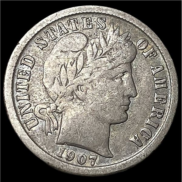 1907-O Silver Barber Dime LIGHTLY CIRCULATED