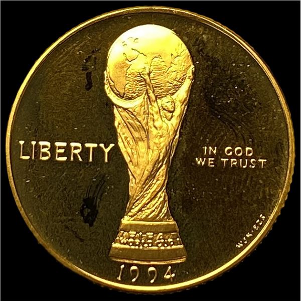 1994-W .2419oz Gold $5 World Cup Commemorative SUPERB GEM BU