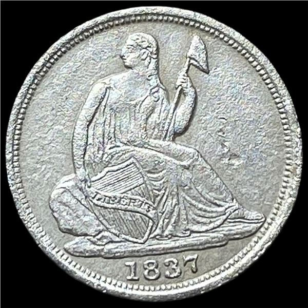 1837 Seated Liberty Half Dime No Stars   CLOSELY UNCIRCULATED