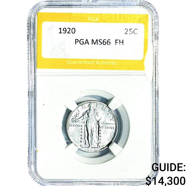 1920 Standing Liberty Quarter PGA MS66  FH