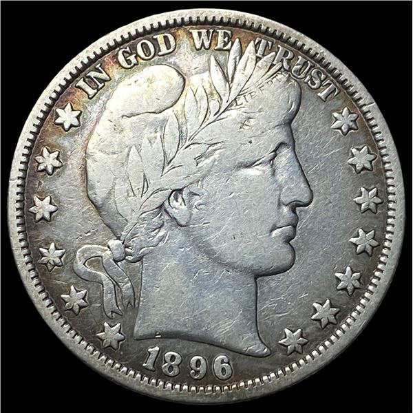 1896-O Silver Barber Half Dollar LIGHTLY   CIRCULATED