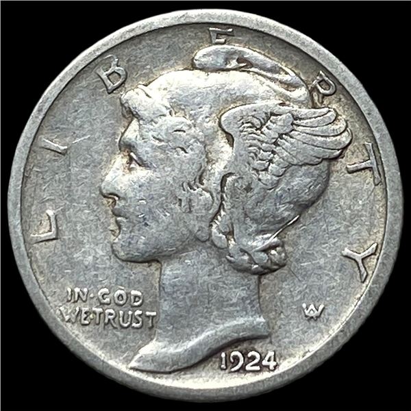 1924-S Silver Mercury Dime NEARLY   UNCIRCULATED