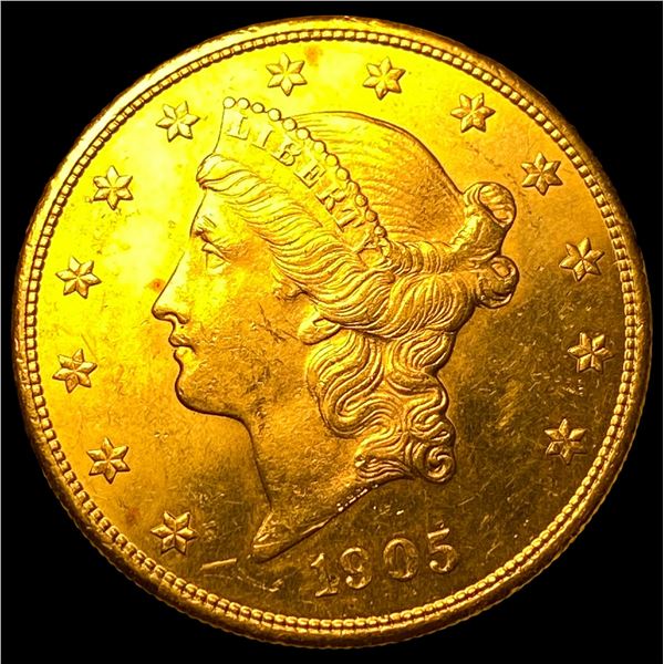 1905-S Liberty Head $20 Gold Double Eagle   CLOSELY UNCIRCULATED