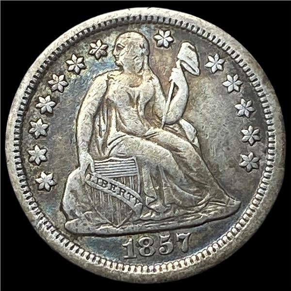1857 Seated Liberty Dime NEARLY UNCIRCULATED