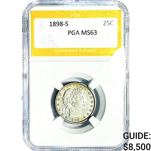 1898-S Barber Quarter PGA MS63