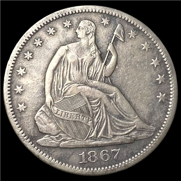 1867-S Silver Half Dollar NEARLY UNCIRCULATED
